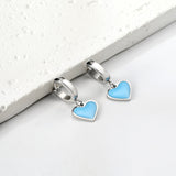 Pendientes circulares de 3x12,6 mm con gotas de aceite en forma de corazón