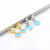 3x12.6mm circle with heart-shaped oil drop earrings