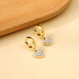 3x12.6mm circle with heart-shaped white clay diamond stud earrings