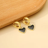 3x12.6mm circle with heart-shaped oil drop earrings