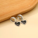 3x12.6mm circle with heart-shaped oil drop earrings