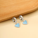 3x12.6mm circle with heart-shaped oil drop earrings