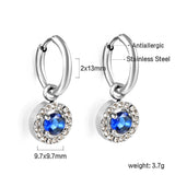 Boucles d'oreilles cercle 2x13mm avec diamant rond + créoles diamant blanc