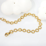 7.2mm seven beads wreath accessory bracelet 17+3+6mm round tail plate Gold color