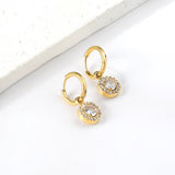 Boucles d'oreilles cercle 2x13mm avec diamant rond + créoles diamant blanc