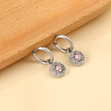 Boucles d'oreilles cercle 2x13mm avec diamant rond + créoles diamant blanc