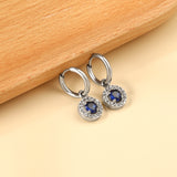 Boucles d'oreilles cercle 2x13mm avec diamant rond + créoles diamant blanc