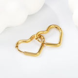 Heart-shaped loop ear wires 2*20*17.2mm steel color gold color