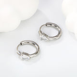 4.8*6.8mm teardrop shaped 3-prong zirconia ear clips 2.5*I.D. 11mm steel color gold color