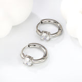 5.3mm round 4-prong white zirconium ear clips 2.5*11mm inner diameter steel color gold color