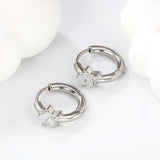 6.5mm star-shaped three-pronged white zirconium ear clips 2.5*inner diameter 11mm steel color gold color