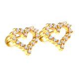 Steel ball screw-in heart shaped hoop earrings with white diamond 11.2*10mm