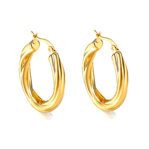 Boucles d'oreilles torsadées rondes 4.7*29.5mm