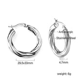 Boucles d'oreilles torsadées rondes 4.7*29.5mm