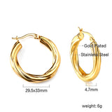 Boucles d'oreilles torsadées rondes 4.7*29.5mm