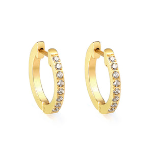 Boucles d'oreilles rondes avec diamants 1,8*15*16mm