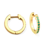 Round with white zirconium/green zirconium ear clips 1.8*15*16mm steel color/golden color