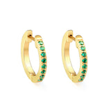 Round with white zirconium/green zirconium ear clips 1.8*15*16mm steel color/golden color