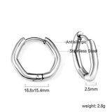 Hexagonal ear buckle 2.5*16.8*15.4mm