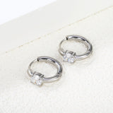 5.3mm round 4-prong white zirconium ear clips 2.5*11mm inner diameter steel color gold color