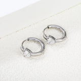 6*6.2mm heart-shaped three-claw white zirconium ear clips 2.5*inner diameter 11mm steel color gold color