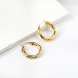 Round twist earrings 4.7*29.5mm