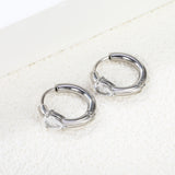 4.8*6.8mm teardrop shaped 3-prong zirconia ear clips 2.5*I.D. 11mm steel color gold color