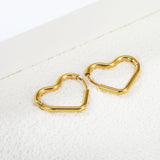 Heart-shaped loop ear wires 2*20*17.2mm steel color gold color