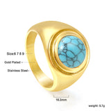 Cast Ring & Round Blue Turquoise Ring