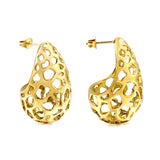 Teardrop with Irregular Cutout Earrings 21.4*35mm