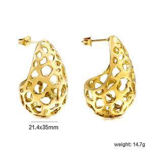 Teardrop with Irregular Cutout Earrings 21.4*35mm