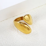 Smooth high 22mm solitaire ring gold color