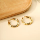 Boucles d'oreilles torsadées rondes 4.7*29.5mm