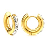 Round with 6 Square White Diamonds Earrings 4.9*20.3mm