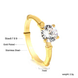 4 Prong Bone Ring & Clear Round Diamond Ring