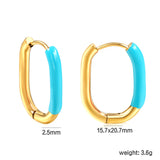 U-Shape Single White/Black/Purple/Pink/Lake Blue Drop Earrings 15.7*20.7*2.5mm