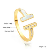 Set with 8 Extra Small Diamonds & Attached T-Shell Ring