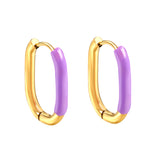 U-Shape Single White/Black/Purple/Pink/Lake Blue Drop Earrings 15.7*20.7*2.5mm