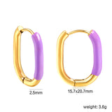 U-Shape Single White/Black/Purple/Pink/Lake Blue Drop Earrings 15.7*20.7*2.5mm