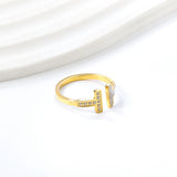 Set with 8 Extra Small Diamonds & Attached T-Shell Ring