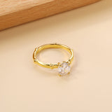 4 Prong Bone Ring & Clear Round Diamond Ring