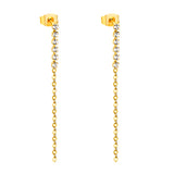 6 White Diamonds 2mm with Chain Earrings 50mm