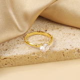 4 Prong Bone Ring & Clear Round Diamond Ring