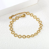 7.2mm seven beads wreath accessory bracelet 17+3+6mm round tail plate Gold color