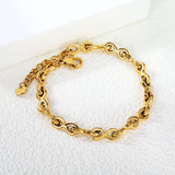 Thick 2*W14*H6mm 8-letter clasp accessory bracelet 17+3+6mm round tail plate Gold color