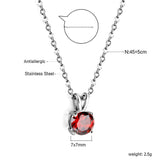 White & Red & Pink & Purple & Green Diamond Round Pendant Necklace 45cm