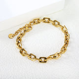 Thick 1.5*Width 6.7*Height 10.2mm Accessories Clasp Bracelet 17+3+6mm Round Tail Plaque Gold Color