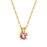 White & Red & Pink & Purple & Green Diamond Round Pendant Necklace 45cm