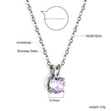 White & Red & Pink & Purple & Green Diamond Round Pendant Necklace 45cm