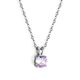 White & Red & Pink & Purple & Green Diamond Round Pendant Necklace 45cm